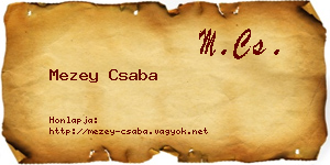 Mezey Csaba névjegykártya