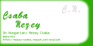 csaba mezey business card